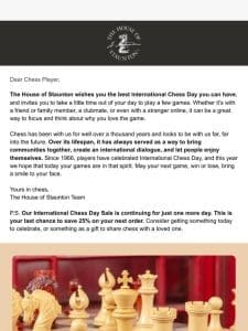 Wishing You the Best Possible International Chess Day