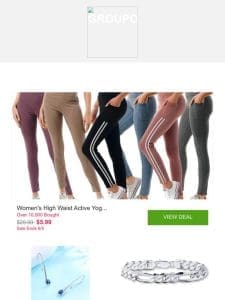 Women’s High Waist Active Yoga Slimming Workout Leggings With Tech Pockets S-3XL and More