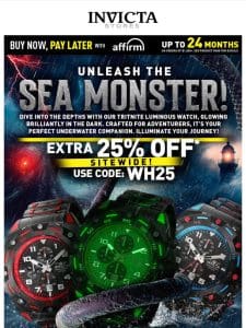 XTRA 25% OFF NEW⚠️Sea Monsters +SITEWIDE❗️Code WH25