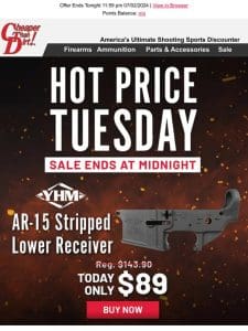 YHM $89 Lower Receiver Sale – One Day Only