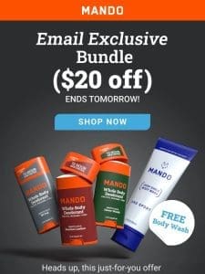 You have 24 hours to get FREE 24-hour odor control