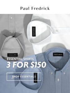 You need a great shirt. Get 3 for $150.