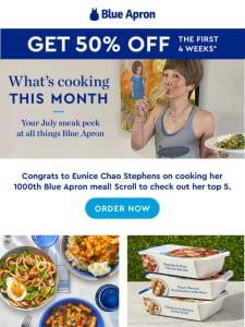 Your Blue Apron July update + 50% OFF.