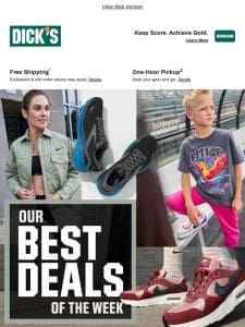 Your DICK’S Sporting Goods message – shop today for up to 50% off DEALS!