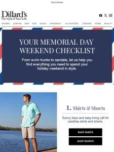 Your Memorial Day Weekend Checklist