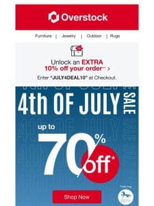 Your Reminder to Shop our 4th of July Sale! Up to 70% off!