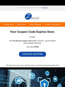 Your coupon code expires soon