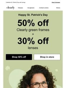 Your lucky day ? 50% off frames
