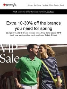 You’ve been waiting for this: Extra 30% off top brands