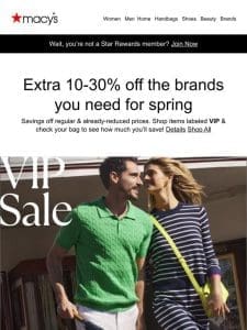 You’ve been waiting for this: Extra 30% off top brands