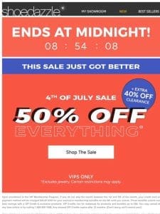 re: 50% Off EVERYTHING ENDS TONIGHT