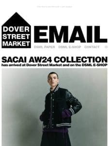 sacai AW24 collection has arrived at Dover Street Market and on the DSML E-SHOP