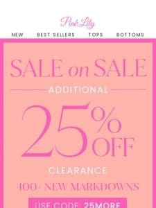 sale on SALE: extra 25% OFF!