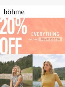 summer SALE: 20% off everything!