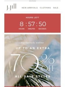 ⏰ HOURS LEFT: up to an extra 70% OFF all sale styles!