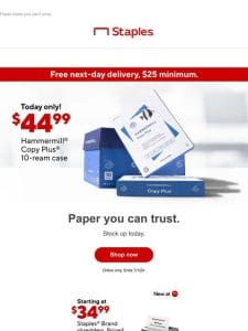 ⏰ One day deal! Only $44.99 for Hammermill Copy Plus paper.