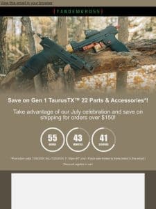 ⏱️ FLASH SALE: TaurusTX™ 22 Parts & Accessories!