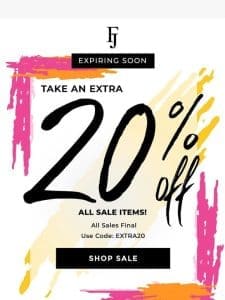 ⚠️ Don’t miss 30% off + an EXTRA 20% off sale items