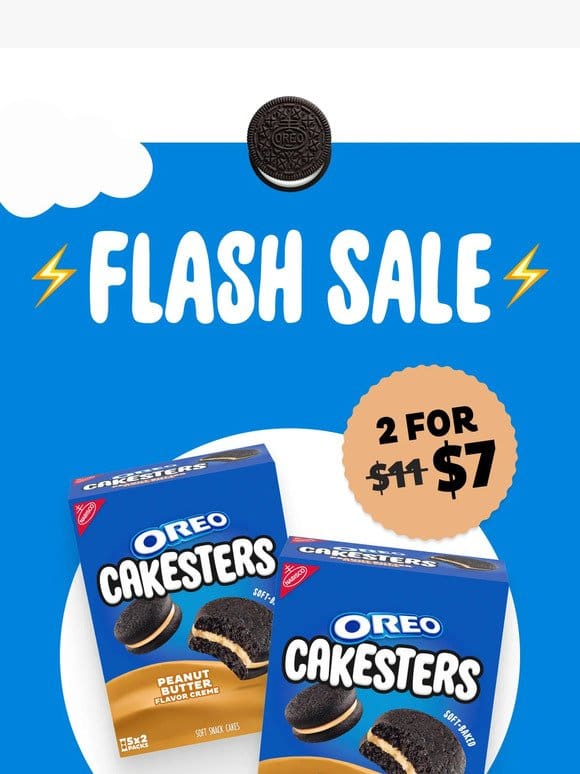 ⚡️ Flash Sale! ⚡️ 2 for $7 on OREO Peanut Butter Creme Cakesters