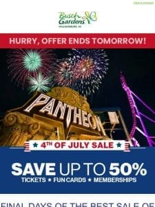 ⚪  OFFER ENDS TOMORROW: Celebrate 4th of July With Us & Save!  ⚪