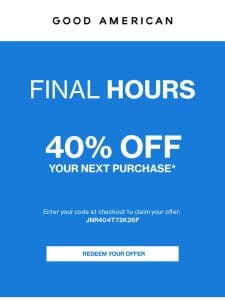 ❗Your 40% OFF Expires TONIGHT❗