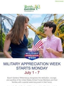 ⭐Military Appreciation Week Starts Monday! ⭐