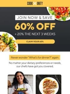 ️ Dine Like a VIP! 60% OFF Chef-Crafted Meals ✨