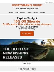 10% Off Sitewide Expires Tonight