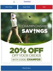 20% Off Preowned Clubs & More