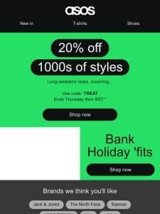 20% off 1000s of styles