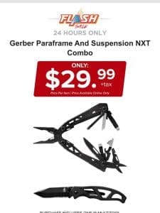 24 HOURS ONLY | GERBER MULTITOOL & KNIFE COMBO | FLASH SALE