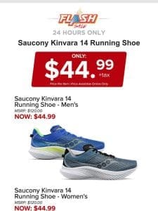 24 HOURS ONLY | SAUCONY KINVARA RUNNING SHOE | FLASH SALE