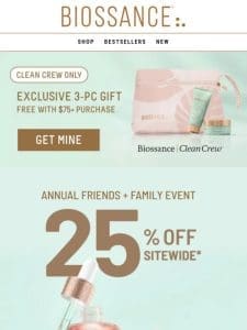 25% off sitewide & up to 34% off sets