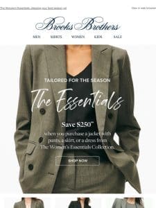 $250 OFF the jacket (& pants， skirt or dress) for fall