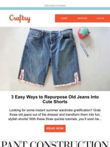 3 Easy Ways to Repurpose Old Jeans Into Shorts