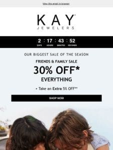 30% OFF Everything + Take An EXTRA 5% OFF