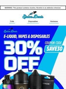 30% Off Ejuice Deals—Vape Happy， Save Big!