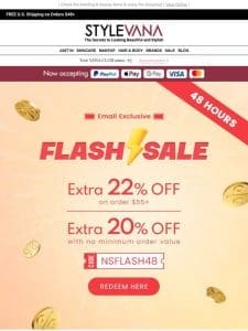 ?48-Hour Flash Sale: Get an Extra 22% Off Now!