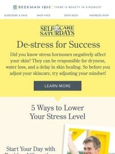 5 Ways to De-Stress  ‍♂️ Your Skin Will Thank You!