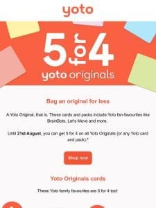 5 for 4 on Yoto Originals