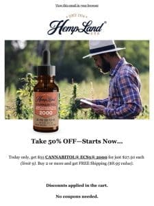 50% Off CANNABITOL ECS5® 2000—Starts Now