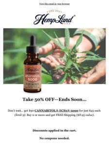 50% Off CANNABITOL® ECS5® 5000—Ends Soon