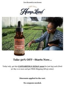 50% Off CANNABITOL® ECS5® 5000—Starts Now