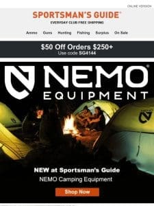 $50 Off Orders $250+ | Upgrade Your Camp Site