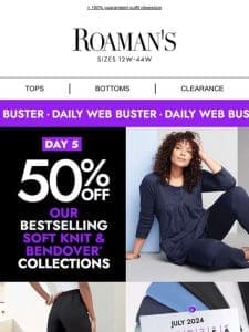 50% off Soft Knits + 50% off Bend Over? Collections