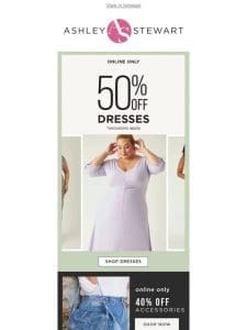 50% off dresses online