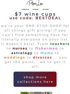 $7 Each! Did you know that wine cups are PERFECT for seltzers?!