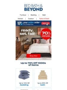 70% off 1000s of Fall-Ready Updates