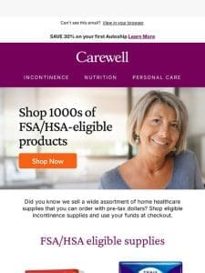 9 FSA/HSA-eligible incontinence products