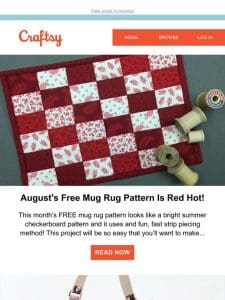 A Red Hot Mug Rug Pattern